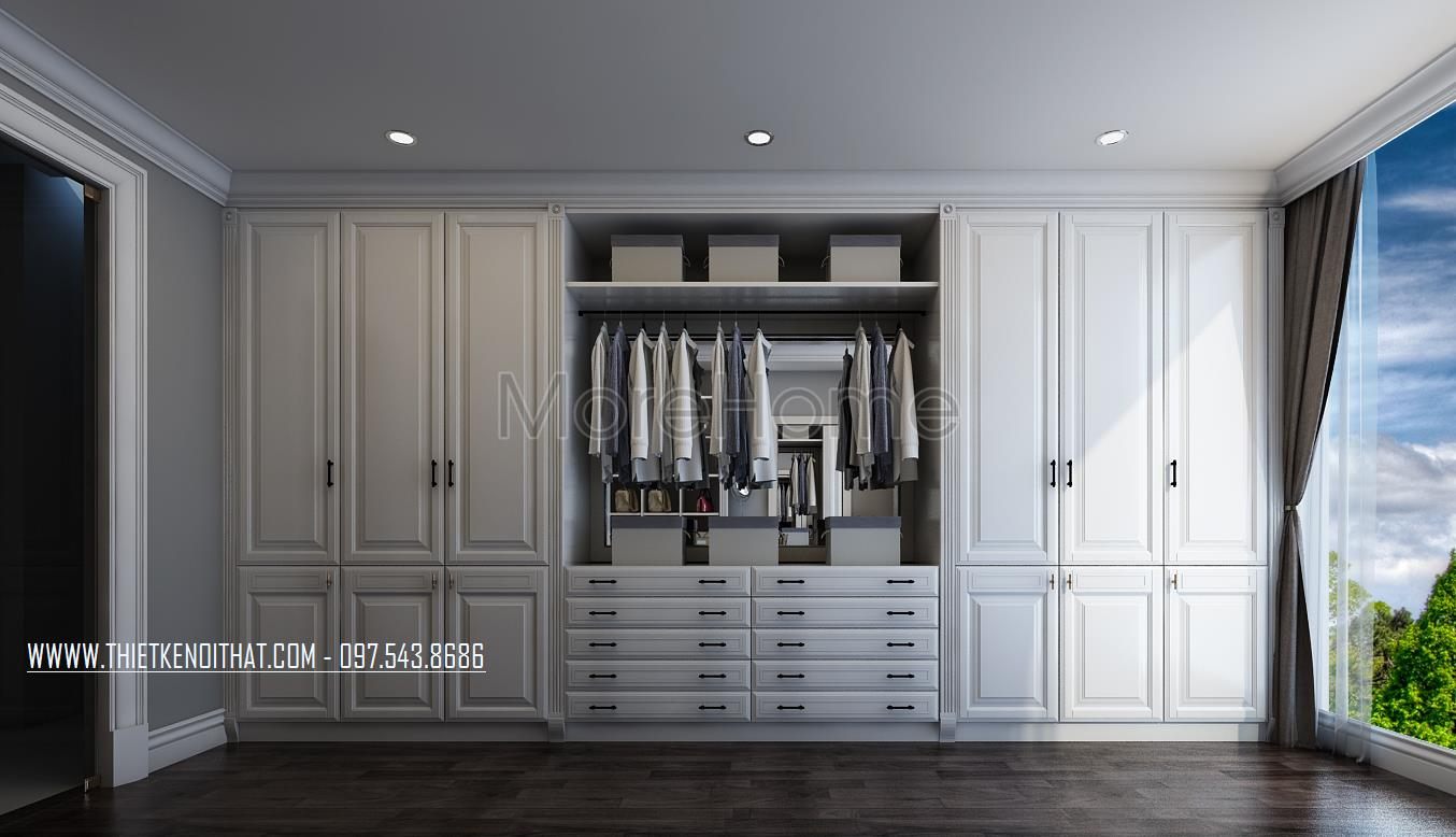 Thiết kế nội thất phòng thay đồ biệt thự Vinhomes Riverside Long Biên Hà Nội